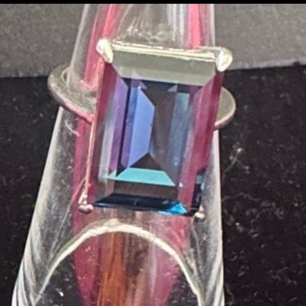 Fragrant Jewels Original Satin Large Rectangle Ring – Montana Blue Size 5
